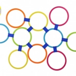 Teddies farvede hoppe-ringe med forbindelser, sæt 10 stk