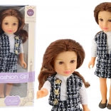 Doll in an Elegant Plaid Outfit