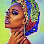 Diamantno slikanje ženska z barvnim šalom 30x40 cm