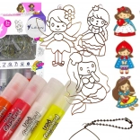 Stained Glass Painting Hanger Set – Princesses, 6 pcs