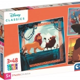 Puzzle The Lion King 3×48 pieces CLEMENTONI