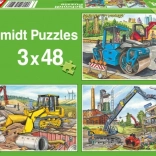 SCHMIDT Construction Site Puzzle Set 3×48 pieces