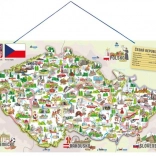 Mappa magnetica WOODY della Repubblica Ceca con immagini e gioco di società 3 in 1