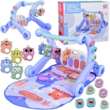 3-in-1 Educational Play Mat with Push Walker and Musical Piano for Babies