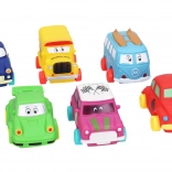 Soft plastic 9 cm toy car with free-rolling wheels