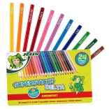 DELTA Triangular Colored Pencils, 24 colors, metal tin