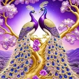 Diamantové malování Pávi na větvi 30x40 cm