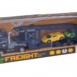 Tracteur routier en métal avec voitures à inertie 42 cm avec lumière et son