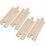 Set de rails pour circuit de train en bois 11 cm – 4 pièces