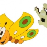 Wooden yellow butterfly magnet Dodo