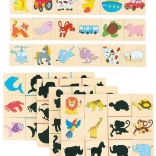 Dřevěné puzzle najdi stín