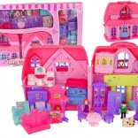 Plastic Pink House Villa with Lighting