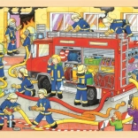 GOKI wooden puzzle Firefighters – Battle with the Flames, 48 pieces