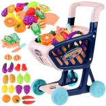 Shopping cart + vegetables fruit for cutting Shop fun 36 elements ZA4791