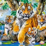 Puzzle 1000 pieces - Tigers by the Stream