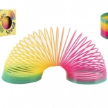 Regenboog spiraalveer van plastic 6,5 cm