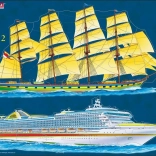 Puzzle LARSEN Ships - Past and Present, 20 pieces
