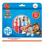 Blow Pens with PAW PATROL stencil, 10 pcs, box 20 × 19 cm