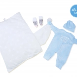 Llorens kleding set voor pop New Born 43–44 cm, 3-delige set met kussentje en knuffeldoekje