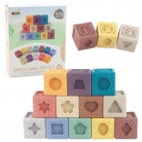 Soft sensory educational blocks, colorful, 12 pcs