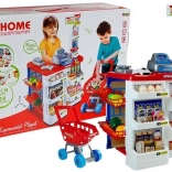 Toy Market with Cart Fiscal Cash Register Scanner Grocery Shopping