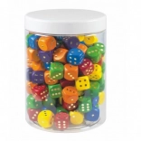 Color Wooden Game Dice 16 mm – 150 pcs in Plastic Jar