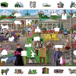 Puzzle en bois avec figurines - Place parisienne à Berlin