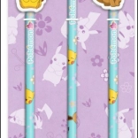 Pokémon set of three pencils with shaped rubber topper Flowers