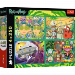 Puzzle 4x250 Twisted World of Rick and Morty by Trefl