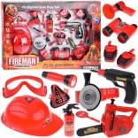 Large Firefighter Set with Helmet and Saw 13-Piece