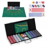 Poker and Blackjack Set – 500 Chips, 2 Decks of Cards, Dice, Playing Mat, Lockable Briefcase