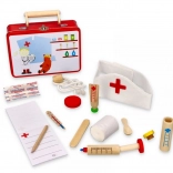 Metal doctor’s kit for kids with wooden tools