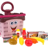 Children's shopping cart with accessories red