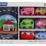 Dětská dopravní sada s látkovým kobercem a 6 vozidly