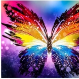 Diamantové malování Barevný motýl 30 × 40 cm