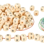 Grote houten kralenketting met letters Small Foot