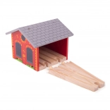 Brick engine shed for two trains BIGJIGS RAIL