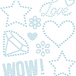 Opstrijkbare strassstickers WOW