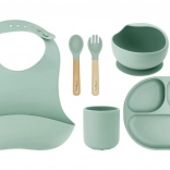 Set da pranzo in silicone per bambini MoMi AMI verde