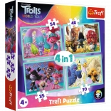 Puzzle TREFL Trolls World Tour 4-in-1 (35, 48, 54, 70 pieces)