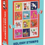 Galison Puzzle Christmas Stamps 130 Pieces