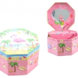 Musikalsk smykkeskrin med flamingo