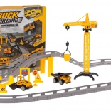 Construction Set Race Track with Construction Crane