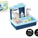 Blue Children's Dishwashing Sink with Battery Faucet