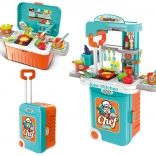 Kids’ kitchen suitcase on wheels 38 cm with light and sound
