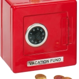 Metal cash box safe red Goki