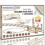 WOODEN CITY 3D Puzzle Circular Tracks with Level Crossing (159 pieces)