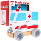 Wooden Ambulance – Stacking Toy Car for Kids