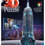 RAVENSBURGER Light-Up 3D Puzzle Empire State Building – Night Edition, 216 pieces