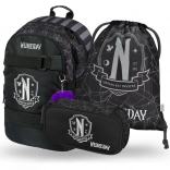 School Set Baagl Wednesday: Backpack, Pencil Case, and Shoe Bag